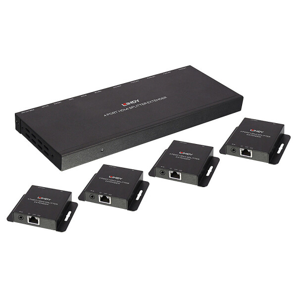 Lindy Cat.6 HDMI & IR Splitter Extender with Loop Out - Video-/Audio-/Infrarot-Übertrager - 4 Anschlüsse