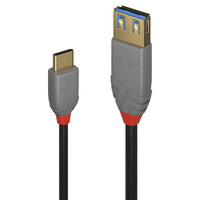 Lindy 36895 USB Kabel 0,15 m USB C USB A Männlich Weiblich Schwarz