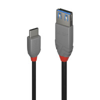 Lindy 36895 USB Kabel 0,15 m USB C USB A Männlich Weiblich Schwarz