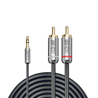 Lindy 35332 Audio-Kabel 0,5 m 3.5mm 2 x RCA Anthrazit