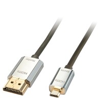 Lindy CROMO Slim High Speed HDMI to micro HDMI Cable with Ethernet - Video-/Audio-/Netzwerkkabel - HDMI
