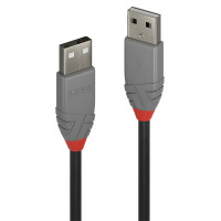Lindy 36694 USB Kabel 3 m USB A Männlich Schwarz - Grau