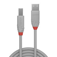Lindy 36682 USB Kabel 1 m USB A USB B Männlich Grau