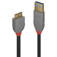 Lindy 36765 0.5m USB A Micro-USB B Männlich Männlich Schwarz USB Kabel