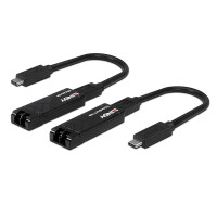 Lindy 43312 - Netzwerksender & -empfänger - 100 m - 10000 Mbit/s - Faser - USB 3.2 Gen 1 (3.1 Gen 1) Type-C - Schwarz