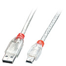 Lindy 41784 3m USB A USB B Männlich Männlich Transparent USB Kabel