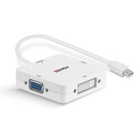 Lindy Mini DisplayPort 1.2 to HDMI, VGA & DVI-D Active Adapter Converter - Videokonverter - DisplayPort / HDMI / VGA