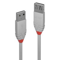 Lindy Anthra Line USB Kabel 2 m USB A Männlich Weiblich Grau