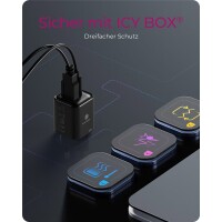 ICY BOX 2 Port USB 20 W Schnellladegerät für Mobilgeräte 1x Type-C Type-A