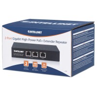 Intellinet 2-Port Gigabit High-Power PoE+ Extender - IEEE 802.3at/af PoE+/PoE - verlängert die Reichweite einer PoE-Verbindung um zusätzliche 100 Meter - 2 PSE-Ports - Metall - Unmanaged - Gigabit Ethernet (10/100/1000) - Power over Ethernet (PoE)