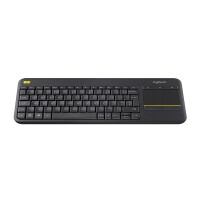 Logitech K400 Plus, Mini, Kabellos, RF Wireless, QWERTZ, Schwarz