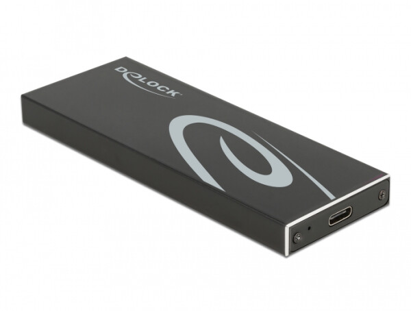 Delock Externes Gehäuse für M.2 SATA SSD mit USB Type-C Buchse - SSD-Gehäuse - M.2 - Serial ATA III - 6 Gbit/s - USB Anschluss - Schwarz