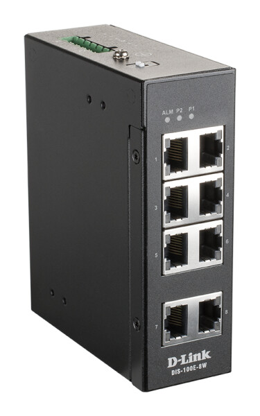 D-Link DIS-100E-8W - Unmanaged - L2 - Fast Ethernet (10/100) - Vollduplex - Rack-Einbau - Wandmontage