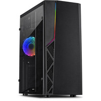 Inter-Tech B-02 RGB - Tower - PC - Schwarz - ATX - micro ATX - Acryl - Blau - Grün - Rot