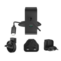 j5create 102-Watt-GaN-PD-USB-C-Reiseladegerät mit 2 Anschlüssen - einschließlich austauschbaren Netzsteckern - Drinnen - AC - USB - 1,8 m - Schwarz