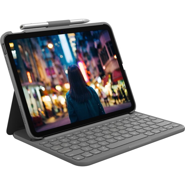 Logitech Slim Folio, QWERTY, Dänisch, Finnisch, Norwegisch, Schwedisch, 1,8 cm, 1 mm, Apple, iPad (10th gen) Model: A2696, A2757, A2777