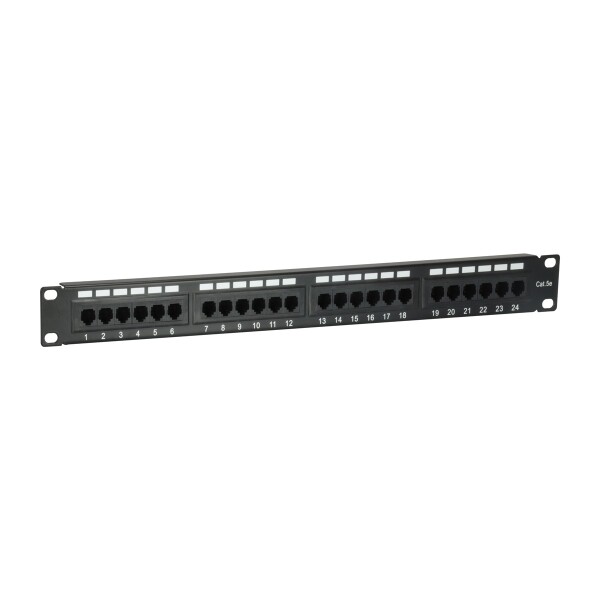 Equip 24-Port Cat.5e Ungeschirmtes Patch Panel - Schwarz - Cat5e - Schwarz - Rackeinbau - 1U - RoHS - CE