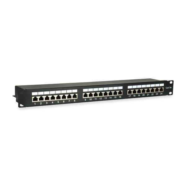 Equip 24-Port Cat.5e Geschirmtes Patch Panel - Schwarz - RJ-45 - Cat5e - Schwarz - Rackeinbau - 1U - RoHS