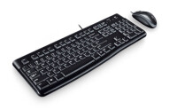 Logitech Desktop MK120, Volle Größe (100%), Kabelgebunden, USB, QWERTZ, Schwarz, Maus enthalten
