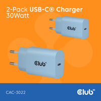 Club 3D CAC-3022 USB Ladegerät 30 W Blau Innenbereich