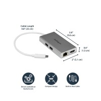 StarTech.com USB-C Multiport Adapter - USB-C Reise...