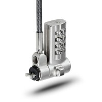 StarTech.com Universal 3-in-1 Laptopschloss 2 m mit Zahlenschloss, Kabelschloss für Noble Wedge/Nano/K-Slot Laptops, Kombinationsschloss, Laptop Diebstahlschutz Sicherheitsschloss, Notebookschloss, 2 m, Kensington, Zahlenschloss, Karbonstahl, Schwarz, Sil