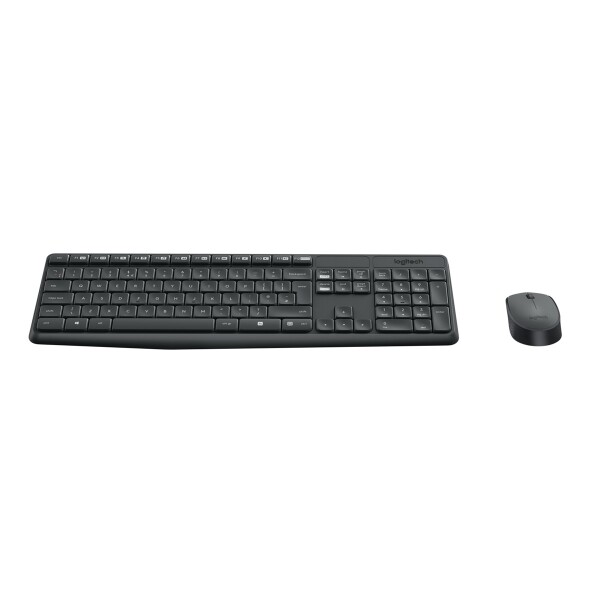 Logitech MK235 - Volle Größe (100%) - Kabellos - RF Wireless - QWERTZ - Grau - Maus enthalten
