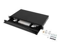 Lanberg 19" 1U FIBER PATCH PANEL 24XST 24XFC BLACK+ ACCES (FOP1-24ST-FCB) - Glasfaser (LWL) - Rack-Modul