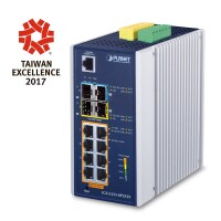 Planet IGS-5225-8P2S2X - Managed - L3 - Gigabit Ethernet (10/100/1000) - Vollduplex - Power over Ethernet (PoE) - Wandmontage