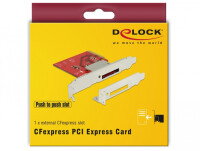 Delock 91748 - CF - Metallisch - Rot - PCI Express - 1 Stück(e) - Box - Windows 10 - Windows 10 Pro x64 - Windows 7 - Windows 7 x64 - Windows 8.1 - Windows 8.1 x64