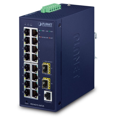 Planet IGS-4215-16T2S - Managed - L2/L4 - Gigabit Ethernet (10/100/1000) - Vollduplex - Wandmontage