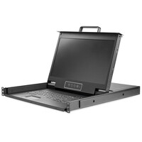 StarTech.com Rack KVM Konsole HD 1080p - US Tastatur(QWERTY) - Ein Port VGA KVM mit 17" LCD Monitor - 1HE LCD KVM Konsolenschublade mit Kabeln - USB Unterstützung - 50.000 MTBF - 43,9 cm (17.3") - 1920 x 1080 Pixel - TFT LCD - 300 cd/m² - 800:1 - 170°