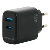 Mobilis Wall Charger - 45W - 1 USB A+ 1 C - GaN