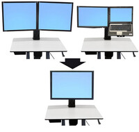 Ergotron WorkFit Convert-to-Single HD Kit from Dual or LCD & Laptop - 12,7 kg - 76,2 cm (30") - 75 x 75 mm - 400 x 200 mm