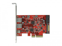 Delock PCI Express x4 Karte zu 1 x extern USB Type-C Buchse + 2 x extern USB Typ-A Buchse SuperSpeed USB 10 Gbps + 1 x intern USB 5 Gbps Pfostenstecker - PCIe - USB 3.2 Gen 1 (3.1 Gen 1) - USB 3.2 Gen 2 (3.1 Gen 2) - PCIe 3.0 - 10 Gbit/s - Windows 10 - Wi