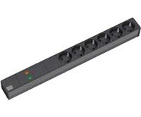 Bachmann Steckdosenleiste Rack - einbaufähig - 6 Ausgangsstecker - 19" 333 - Steckdosenleiste - 2 m