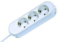 Bachmann 3x Schuko H05VV-F 3G 1.50mm² 16A/3680W 5m - 5 m - Kunststoff - Weiß - 3 AC-Ausgänge - 3680 W - 16 A