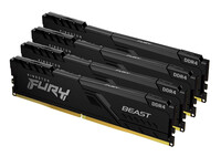 Kingston FURY Beast 64GB 3600MT/s DDR4 CL18 DIMM (4er-Kit) Black - 64 GB - 4 x 16 GB - DDR4 - 288-pin DIMM