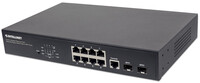 IC Intracom 8-Port Gigabit Ethernet PoE+ Web-Managed Switch mit 2 SFP-Ports - 8 x PoE-Ports - IEEE 802.3at/af Power over Ethernet (PoE+/PoE) - 140 W - Endspan - Desktop - PDM-Funktion - 19" Rackmount - Managed - Gigabit Ethernet (10/100/1000) - Power over