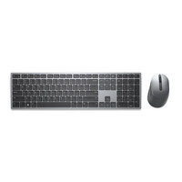 Dell Pro Plus-Tastatur und -Maus – KM7321W - US international (QWERTY) - Volle Größe (100%) - Kabellos - RF Wireless + Bluetooth - QWERTY - Grau - Titan - Maus enthalten
