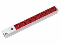 Bachmann 333.4101 - Standard - 1U - Grau - Rot - 8 AC-Ausgänge - C14-Koppler - 2 m