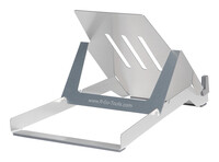 R-Go Laptop-Halterung R-Go Riser Basic - faltbarer und verstellbarer Laptopständer - Aluminium - Silber - Laptop-Ständer - Silber - Aluminium - 25,4 cm (10") - 55,9 cm (22") - 5 kg