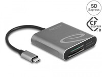 Delock USB Type-C Card Reader für SD Express und CFexpress Speicherkarten - CFexpress - SD - Grau - 10000 Mbit/s - Aluminium - Access - Leistung - USB 3.2 Gen 2 (3.1 Gen 2) Type-C