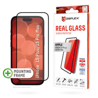 DISPLEX Panzerglas (10H) für Apple iPhone 15 Plus/15 Pro Max - Eco-Montagerahmen - Full Cover - Apple - iPhone 15 Plus - iPhone 15 Pro Max - Trockene Anwendung - Schlagfest - Kratzresistent - Staubresistent - Transparent - 1 Stück(e)