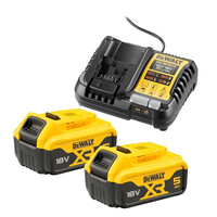 DEWALT DCB1104P2-QW - Batterie- & Ladegerät-Set - Lithium-Ion (Li-Ion) - 5 Ah - 18 V - Bohrer - Elektro-Mehrzweckwerkzeug - Elektrischer Schraubendreher - Rotationshammer - Sander - Schwarz - Gelb