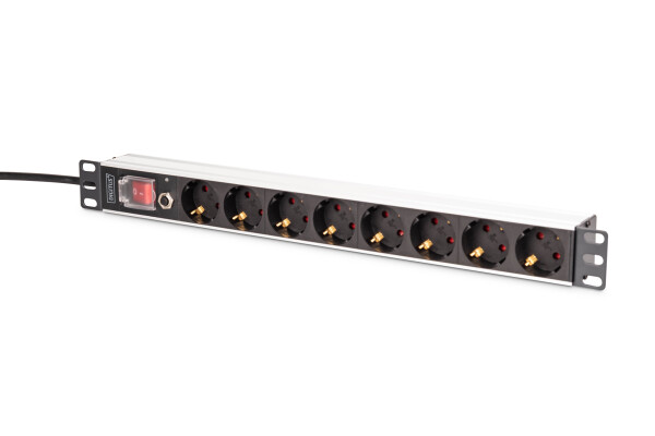 DIGITUS - DN-95436 - 1U Alu PDU, Rackmount, 7x Sicherheit + 1x Ausgang