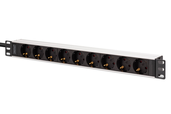 DIGITUS - DN-95440 - 1U Alu PDU, rackmount, 8x Safety outlet, 1x outlet