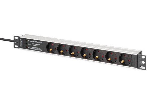 DIGITUS - DN-95441 - 1U Alu PDU, Rackmount.,6x Safety outlet,1x outlet