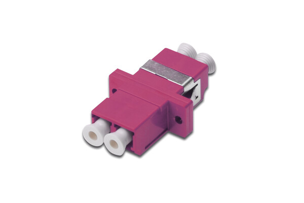 DIGITUS - DN-96019-2 - FO coupler, duplex, LC to LC, MM, violet, OM4
