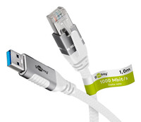 Goobay 74160 - Netzwerkadapter Kabel USB 3.0 Typ A 3 m - Netzwerkkarte - 1.000 Mbps